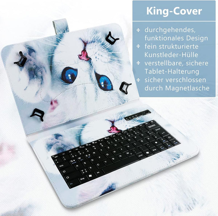 NAUCI Tablet Hülle kompatibel mit Nokia T21 T20 Tasche Tastatur Bluetooth Keyboard QWERTZ Schutzhüll