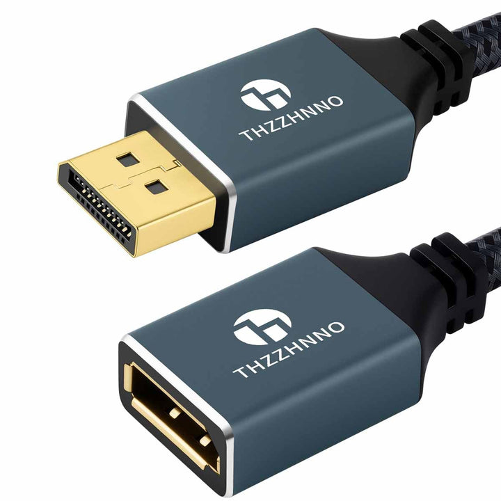 Thzzhnno DisplayPort Verlängerungskabel 5M, DisplayPort 4K Stecker auf Buchse Kabel Unterstützt 4K@6