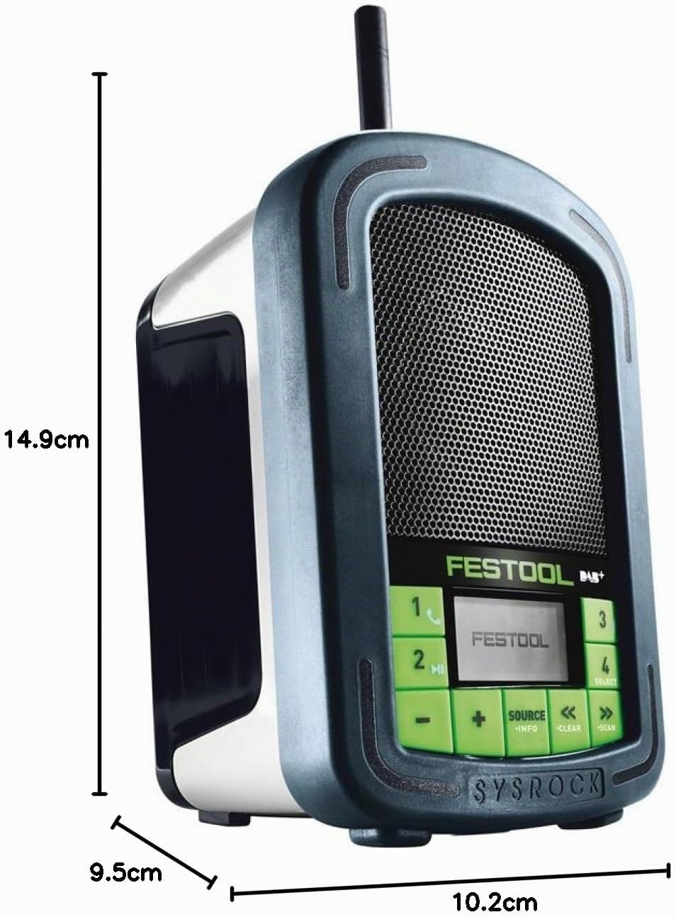Festool Digitalradio BR 10 DAB+ SYSROCK (mit Netzadapter 230 V, AUX-IN Kabel, Tasche)