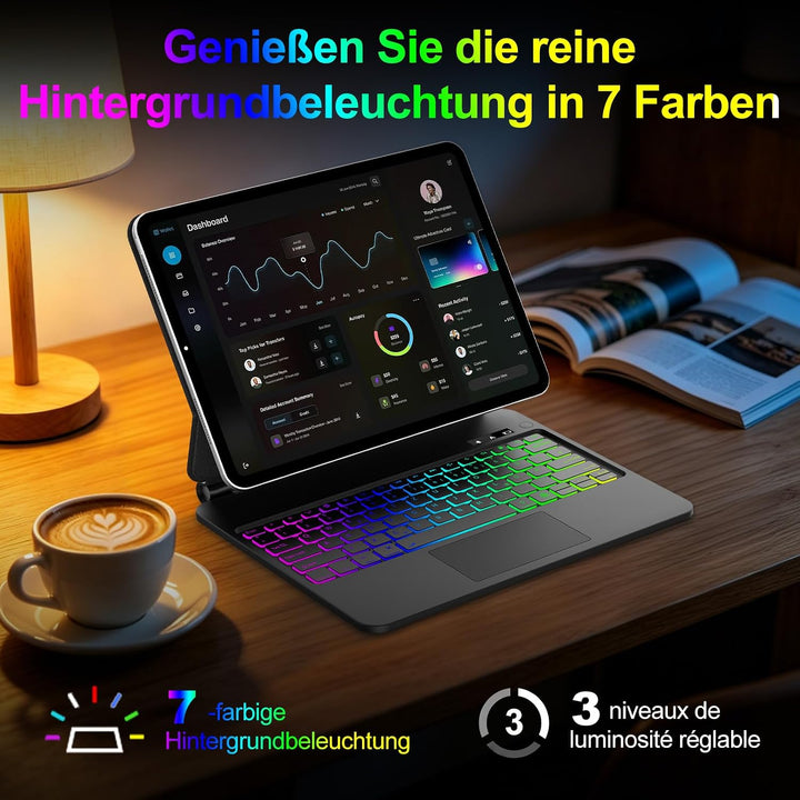 FOGARI Magic Keyboard Hülle für iPad Air 13 Zoll 2026/2025/2024 (M4/M3/M2) Schwarz iPad Air 13/Pro 1