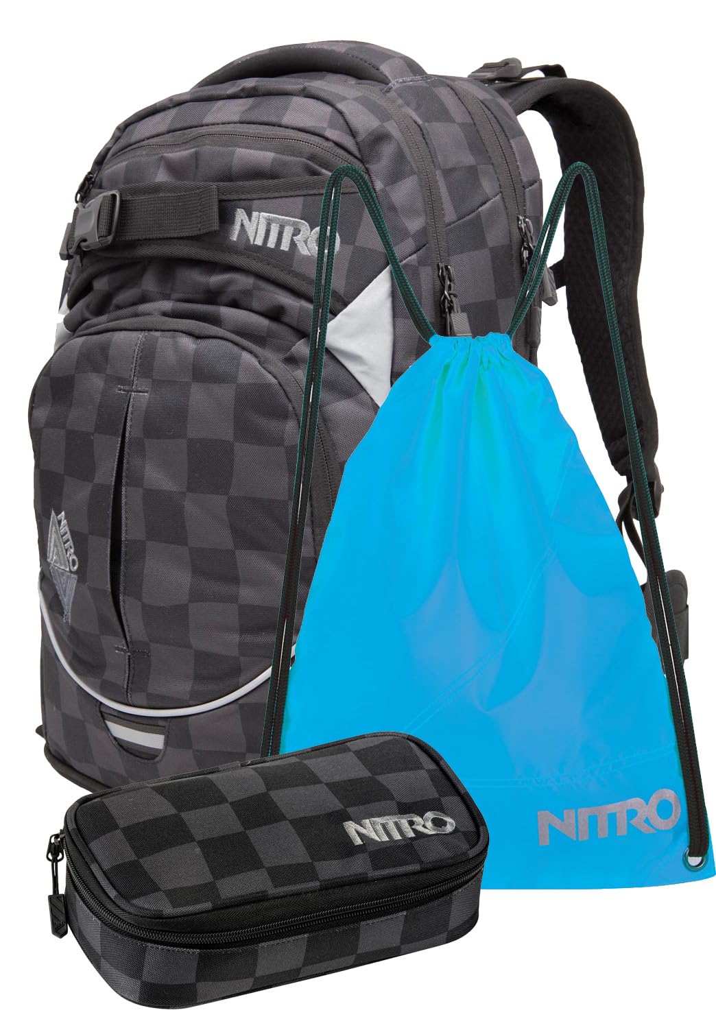 Nitro Superhero, Schulrucksackset, Rucksack, Backpack, abnehmbarer Hüftgurt, robuste Bodenplatte, Th