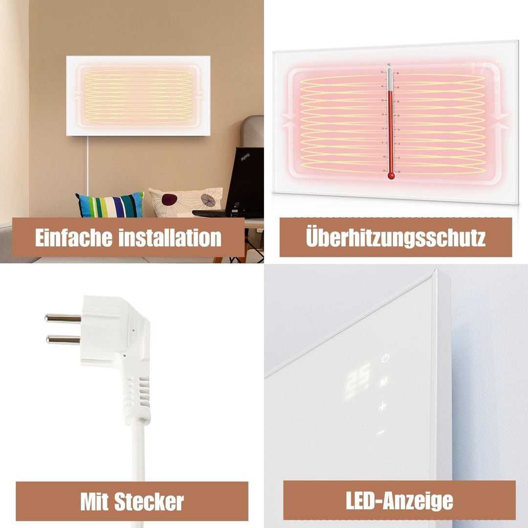 Infrarot Wandheizung Infrarotheizung Thermostat - Standgerät Heizung Wandmontage 450W Fernbedienung