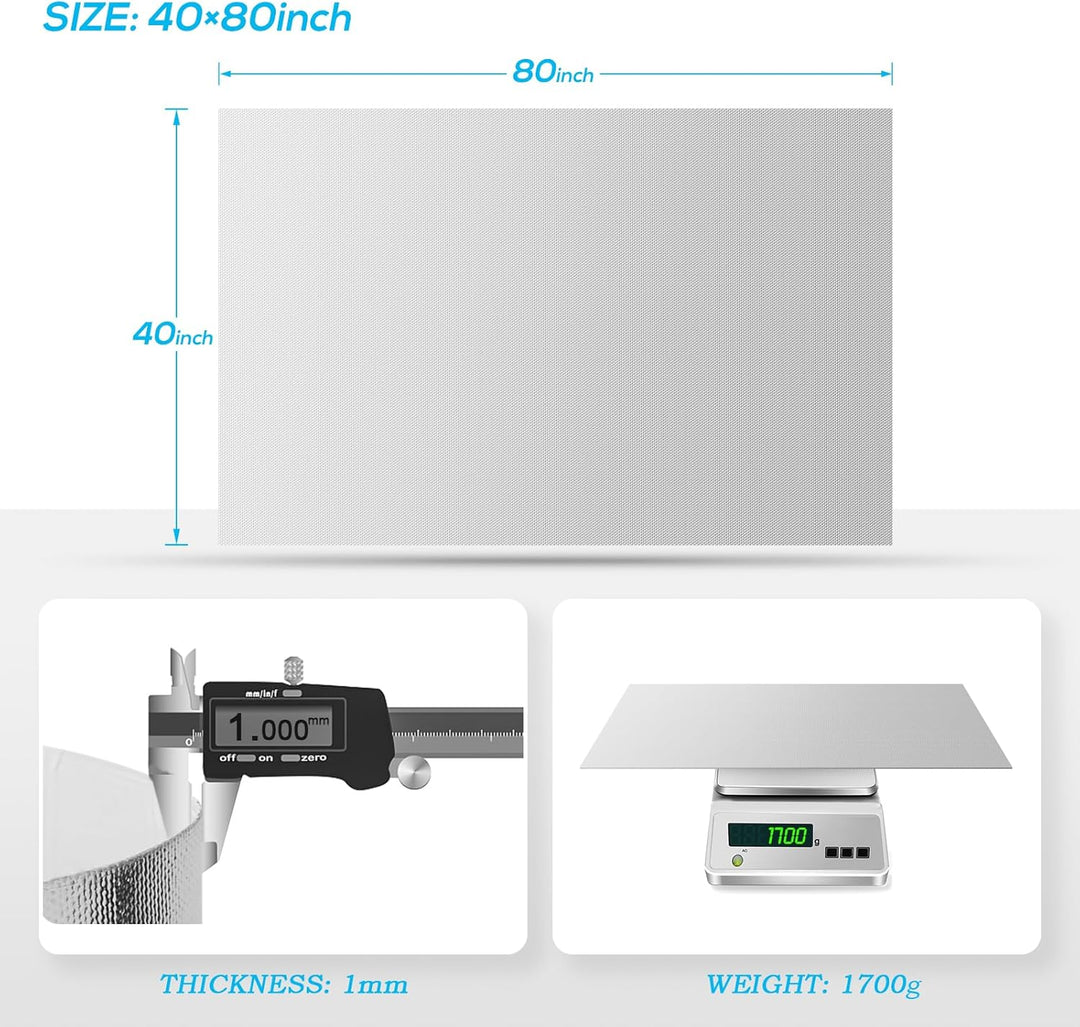 FLASLD Thermoblock – Auto-Hitzeschild – reflektierendes Aluminium, Isolierung und Klebstoff, 101,6 x
