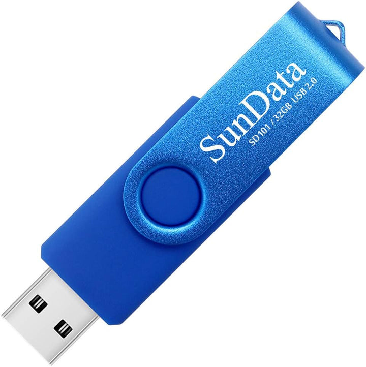 SunData 3 Stück 32GB USB-Sticks USB 2.0 Speicherstick Thumb Drives Memory Sticks Rotate Metall (3 Mi