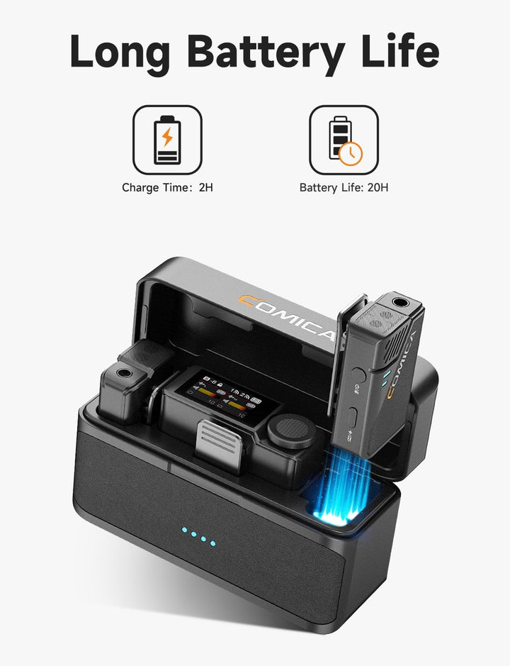 COMICA BooMax Lavalier Mikrofon Wireless - 32-Bit Float Aufnahme, Niere/Omnidirektionale Aufnahme, 2