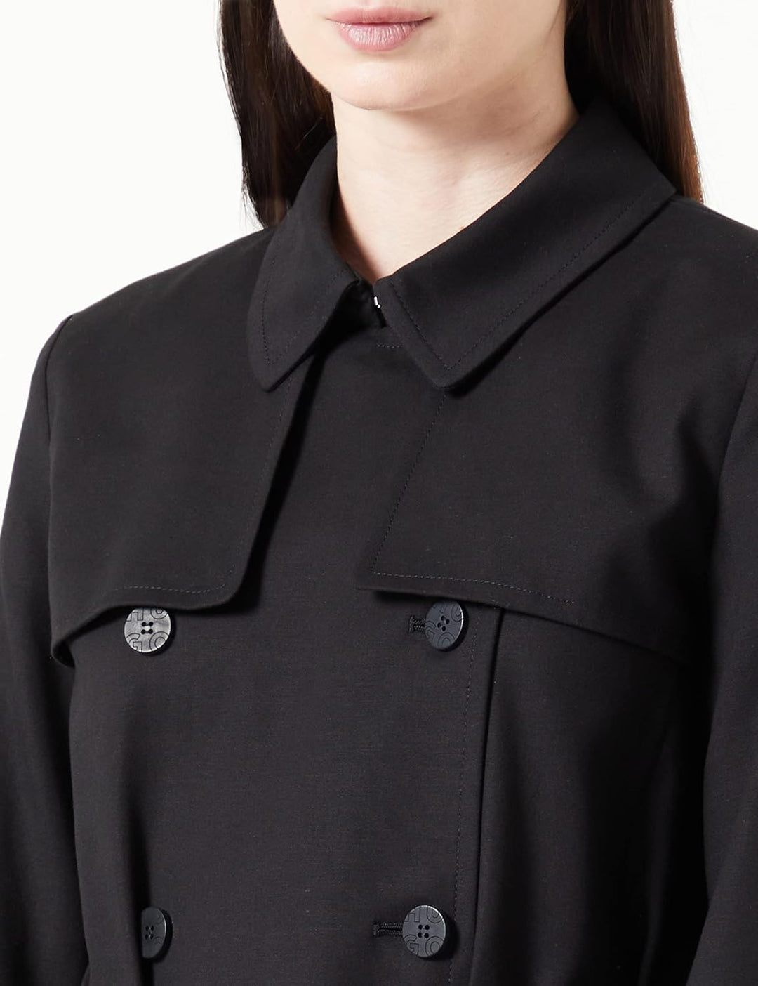 HUGO Damen Trenchcoat 38 Black1, 38 Black1