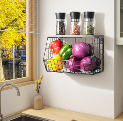 Wawocs Obstkorb Hängend Obstschale Obst Gemüse Aufbewahrung Wand Stapelbar Obstschale Etagere mit Ho