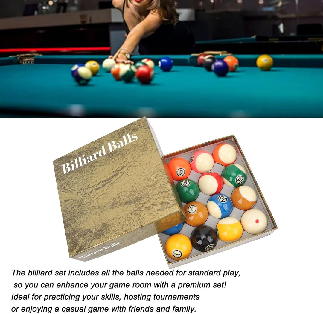 Billardkugeln Set, 16 Stück 5,72 cm/2,25 Zoll Billard Kugeln Set Harz Billardtisch Bälle Komplettset