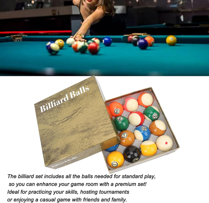 Billardkugeln Set, 16 Stück 5,72 cm/2,25 Zoll Billard Kugeln Set Harz Billardtisch Bälle Komplettset