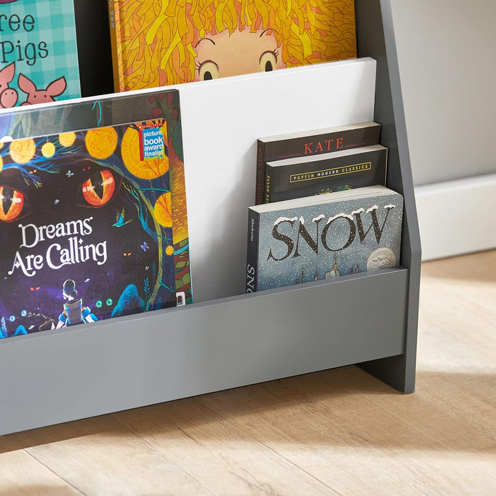 SoBuy Bücherregal Kinder Montessori Kinderregal mit 4 Ablagefächern Regal Kinderzimmer Spielzeug Auf