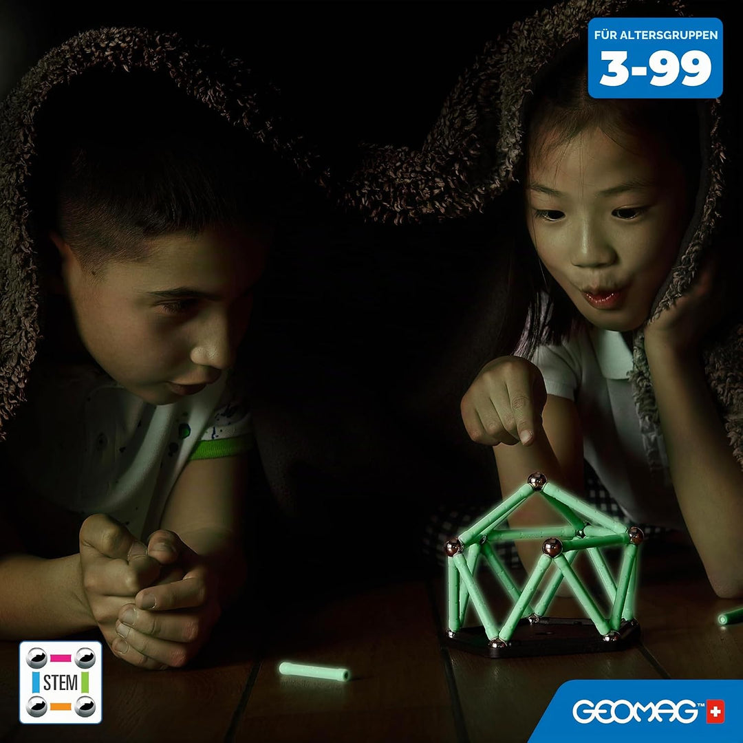 GEOMAG - GLOW - 142 Teile - Magnetisches Konstruktionsspielzeug für Kinder ab 3 Jahren - 100% recyce