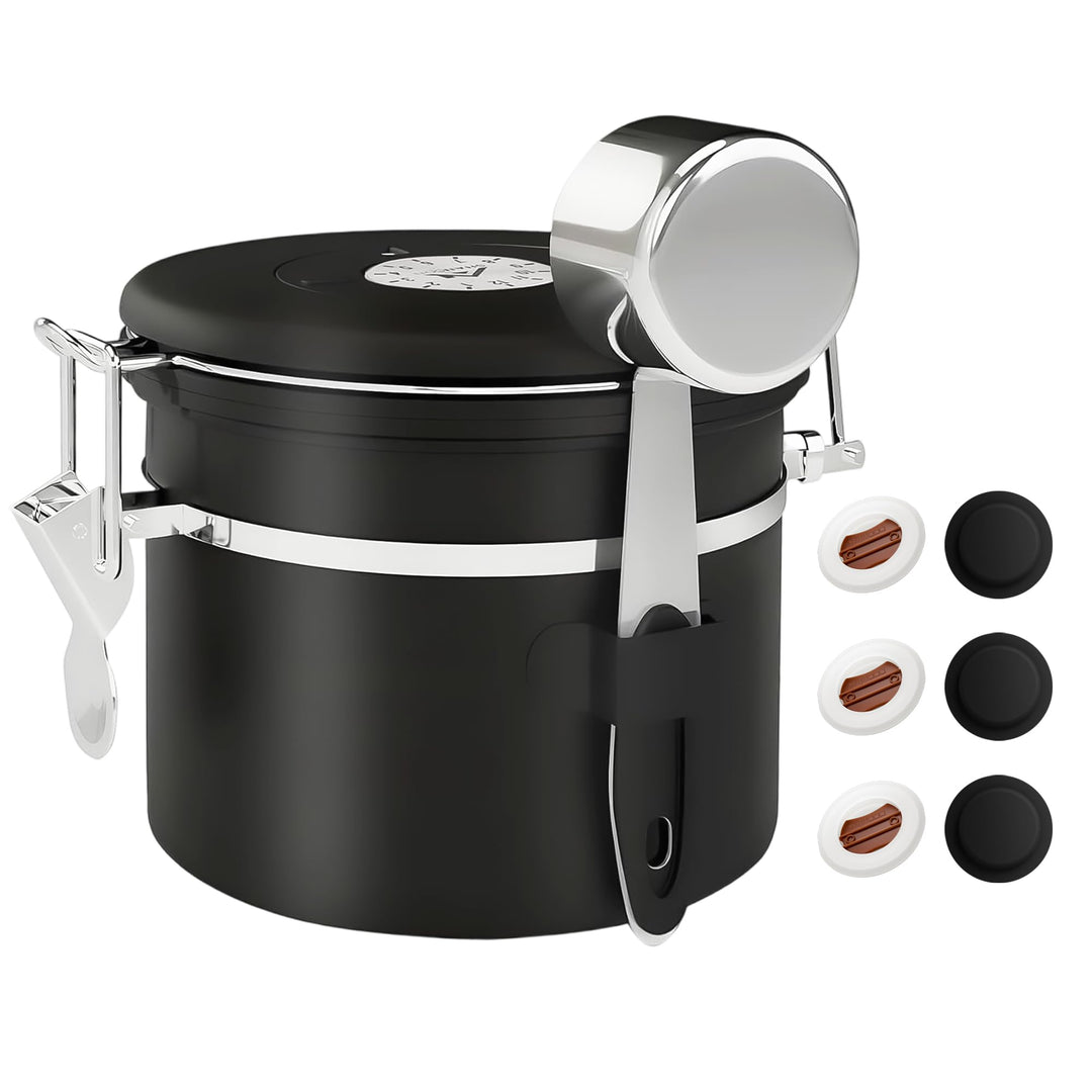 ShanSon Kaffeedose Luftdichtes Kaffee-Container Edelstahl-Kaffee-Lagerbehälter mit Messlöffel Kaffee