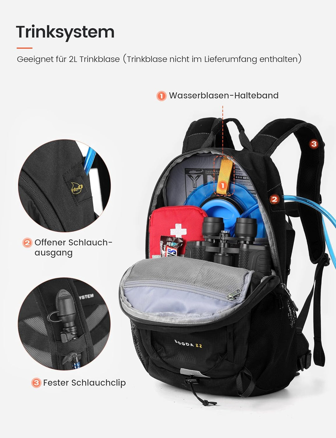 SKYSPER 22L Wanderrucksack Herren Damen Leichter Trekkingrucksack mit Belüftungsrücken Diebstahlsich