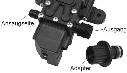 ONPIRA Wasserpumpe 12V (Hochdruckmembran) mit Gartenschlauch Anschluss selbstansaugende Pumpe für Wo
