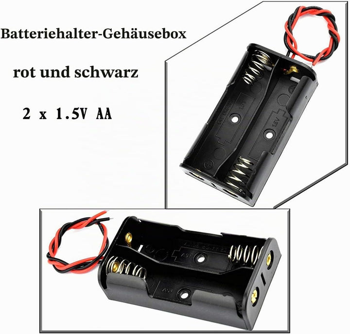 GTIWUNG 100 Stück 2AA Batteriehalter Gehäuse Kunststoff Akku Aufbewahrungsbox, Halterung 2aa Batteri