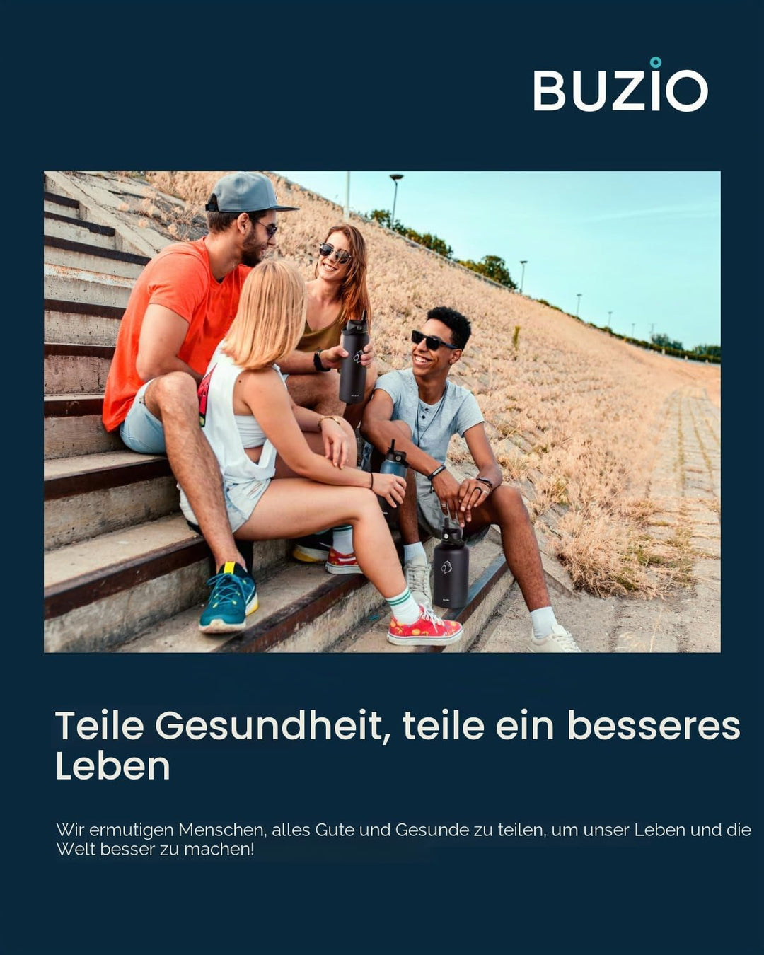 Buzio vakuumisolierte Edelstahl-Wasserflasche, 2 liter (hält kalt für 48 Stunden), BPA-frei, doppelw