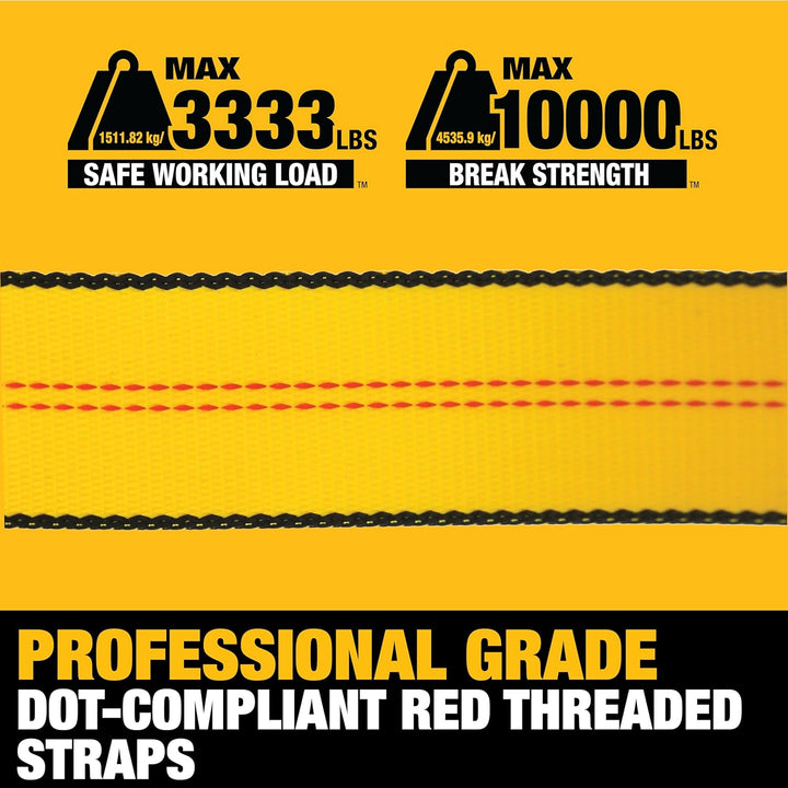 DEWALT DXBC10000J-6PK Spanngurte mit Ratsche, 5,1 x 7,8 cm, mit doppelten J-Haken, robuster Frachttr