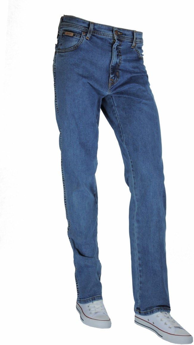 Wrangler Texas Stretch W121XU13M Herren Jeanshosen/Lang, Karotte (Tapered) 30W / 32L Blau, 30W / 32L