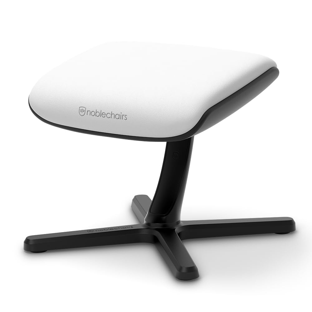 noblechairs Footrest V2.0, White Edition, 45-Grad Neigung, Premium Materialien, High-Tech Vinyl Bezu