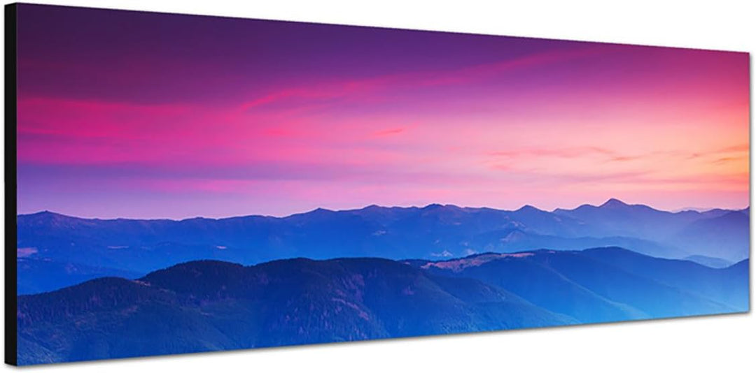 Paul Sinus Art Panoramabild auf Leinwand und Keilrahmen 150x50cm Ukraine Sonnenuntergang Landschaft
