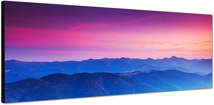 Paul Sinus Art Panoramabild auf Leinwand und Keilrahmen 150x50cm Ukraine Sonnenuntergang Landschaft