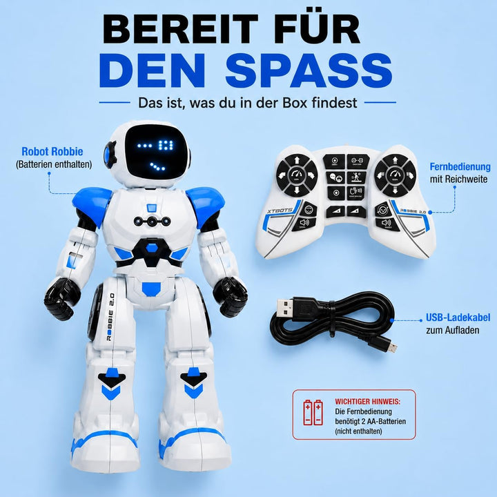 Xtrem Bots - Robbie | Ferngesteuerter Roboter Kinder Ab 5 Jahre | Kinder Roboter Ferngesteuert | Rob