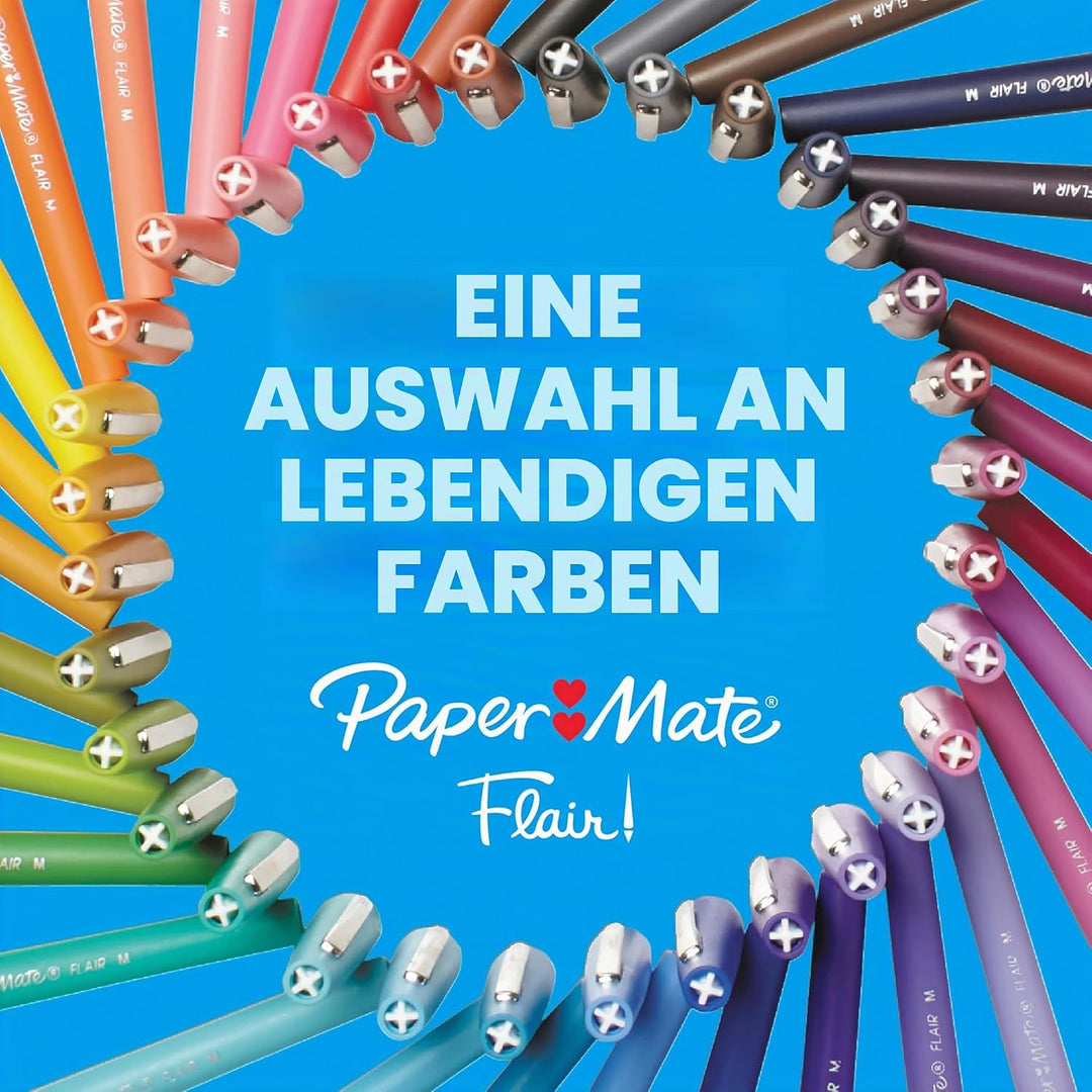 Paper Mate Flair Filzstifte mittlere Spitze (0,7 mm) Schwarz 36 Stück 1 stück (36er Pack) Mittlerer