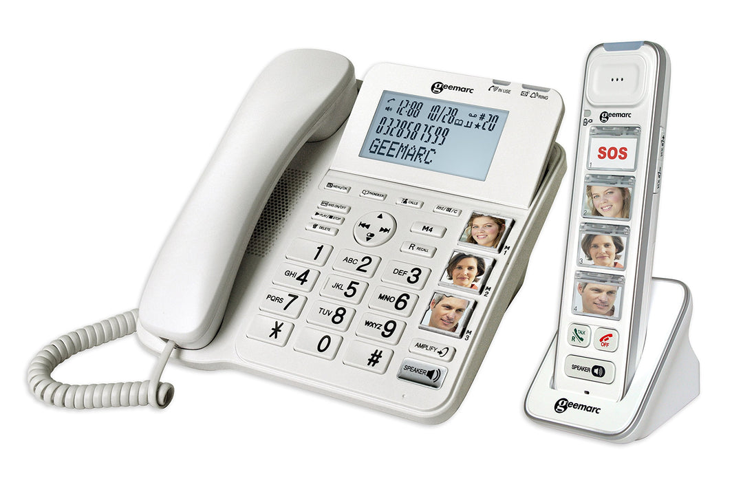 Geemarc AmpliDECT COMBI PHOTO 295 Combo Seniorentelefon schnurgebunden (+Anrufbeantworter+ ) und Zus
