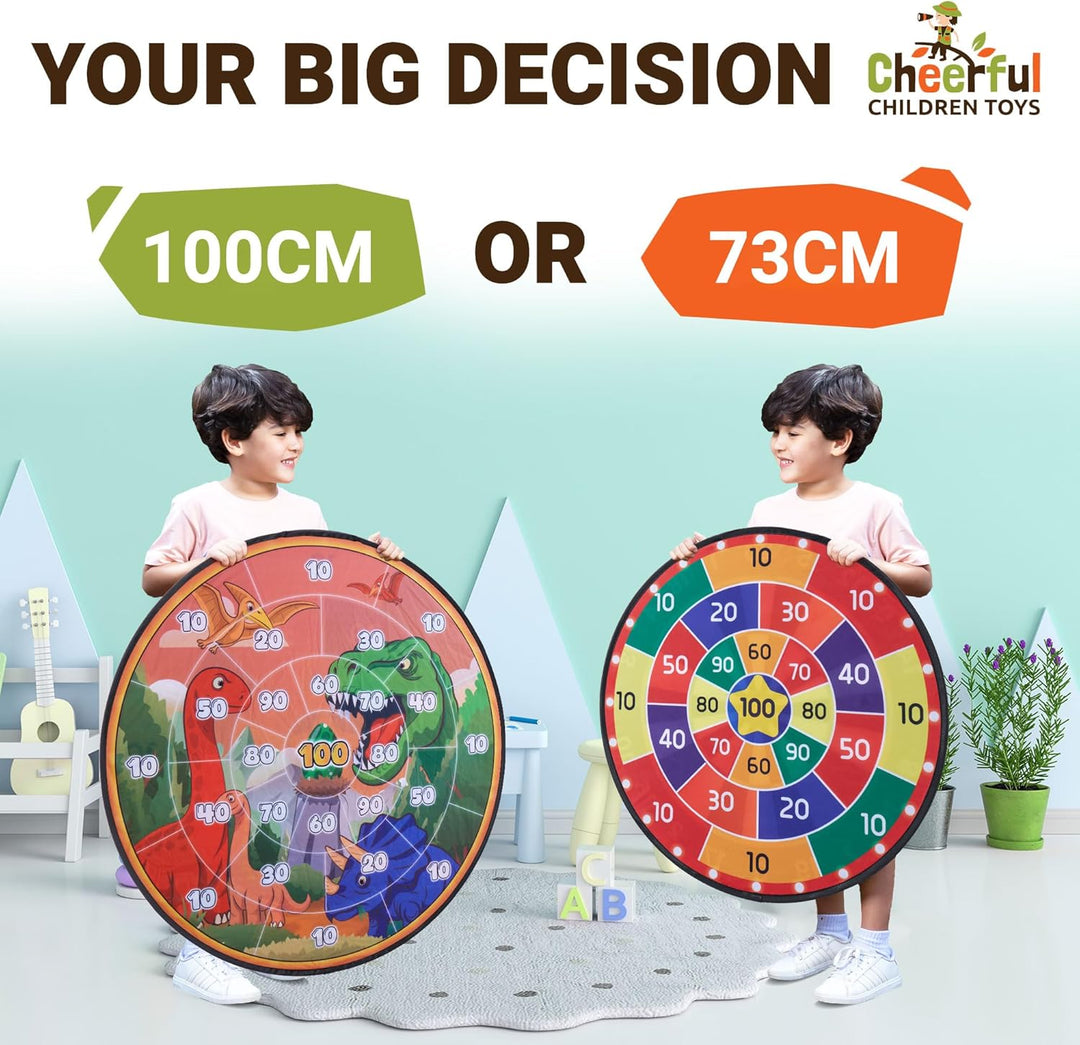 Cheerful Children Toys Jumbo Kids Dartscheibe XL oder XXL, grosse Klett-Dartscheibe mit wendbaren De