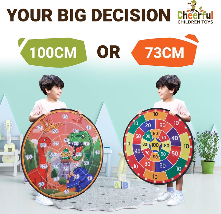 Cheerful Children Toys Jumbo Kids Dartscheibe XL oder XXL, grosse Klett-Dartscheibe mit wendbaren De