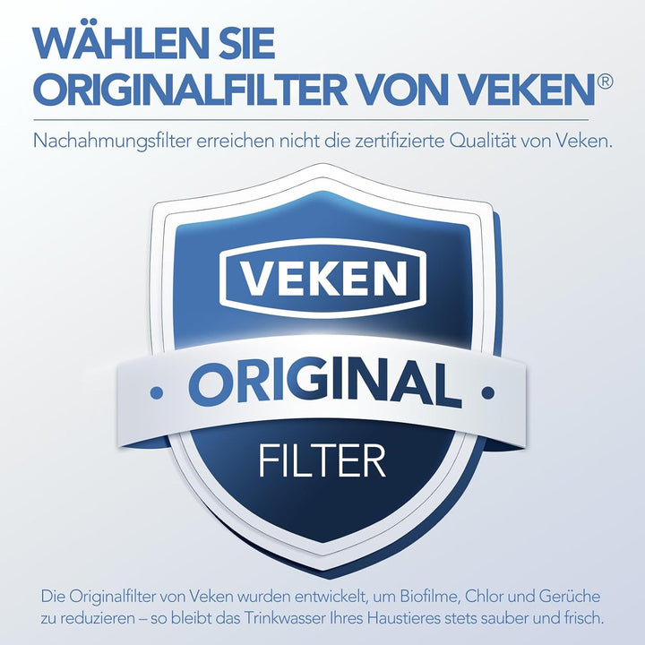 Veken Katzenbrunnenfilter, 16 Filter &amp; 16 Schwämme, für 3,2-L-Modelle 16 Filter + 16 Schwämme, 16 Fi