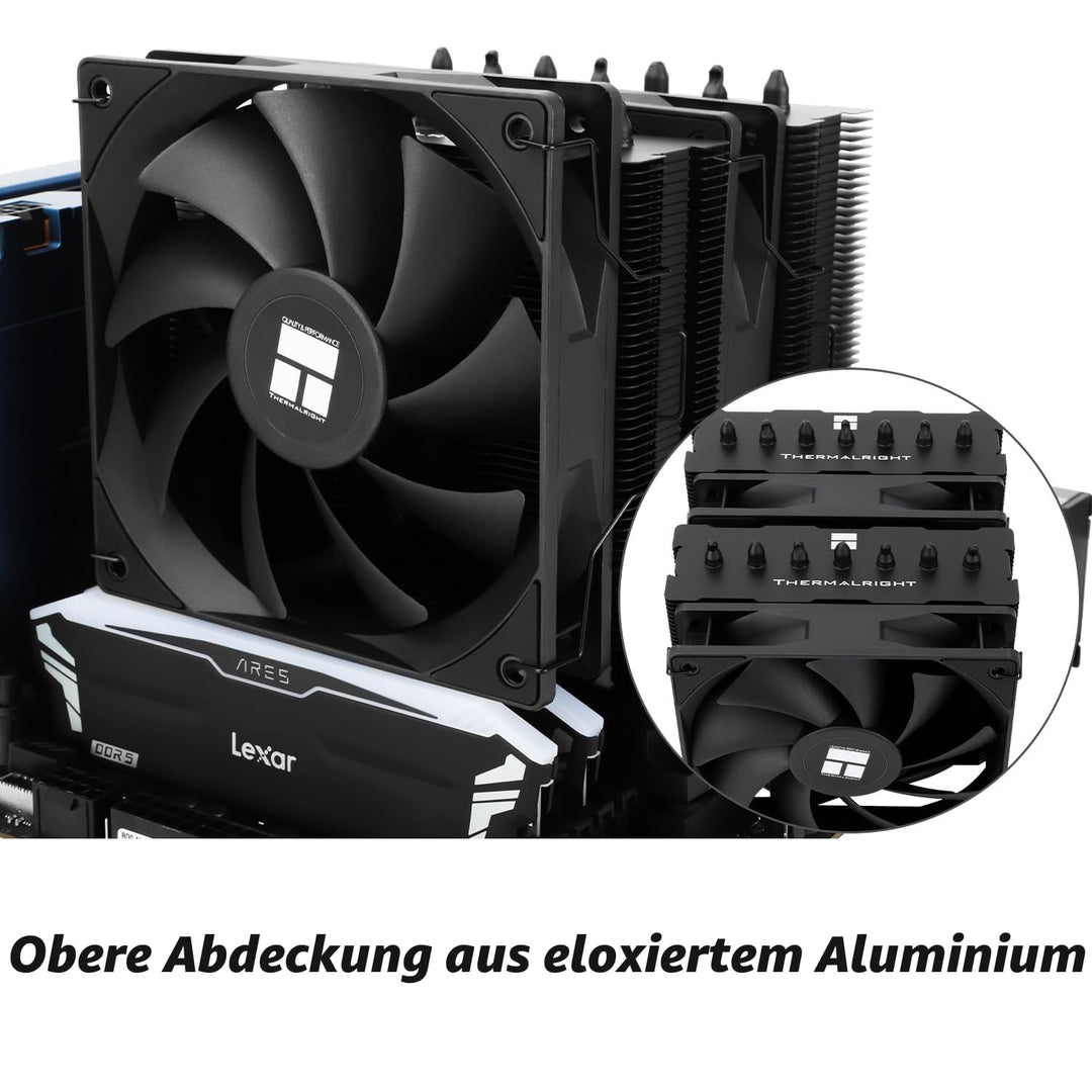 TR Phantom Spirit 120 SE Black CPU, CPU-Kühler mit 7 Heatpipes, zwei 120 mm PWM Lüfter, AGHP 4.0, fü