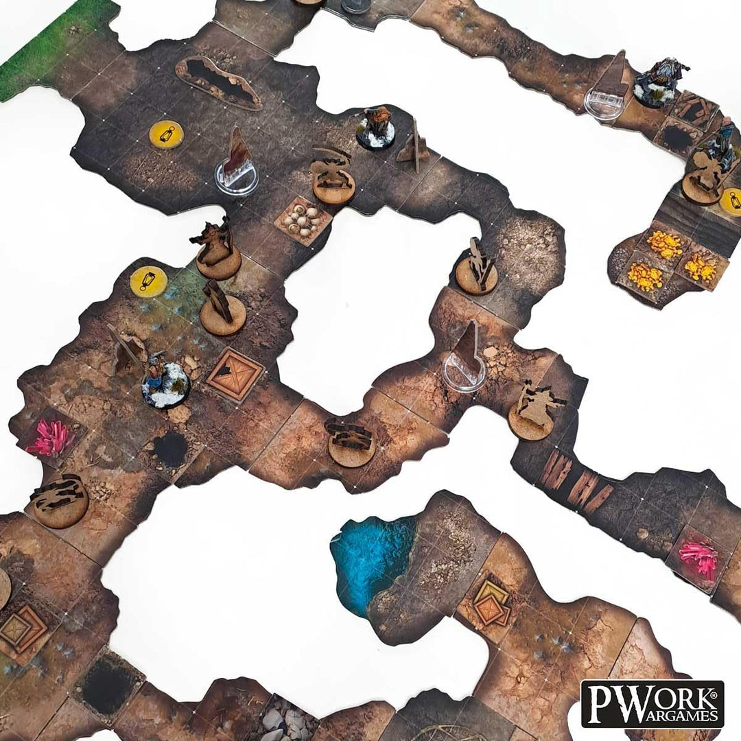 The Cave - RPG Modulare Kartenfliesen - doppelseitige Pappfliesen