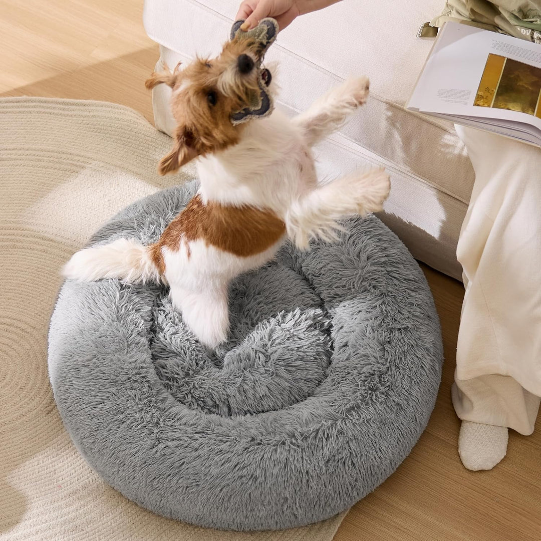 BEDSURE Hundebett waschbar Flauschiges Katzenbett - Ø 70 cm Katzenschlafplatz für Katzen und Hunde,