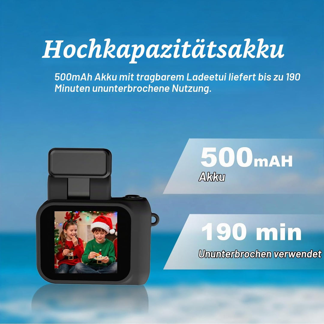 Mini Retro Kamera1080P with 32GB Card Mini Digitalkamera Analog Kamera Kreative Geschenke（Mattschwar