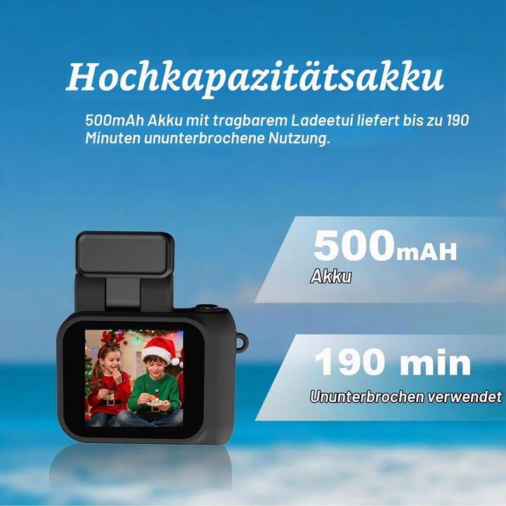 Mini Retro Kamera1080P with 32GB Card Mini Digitalkamera Analog Kamera Kreative Geschenke（Mattschwar