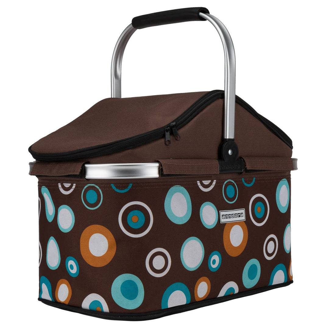 anndora Einkaufskorb 25 Liter ISO Picknick Kühlkorb - braun hellblau Iso: Braun