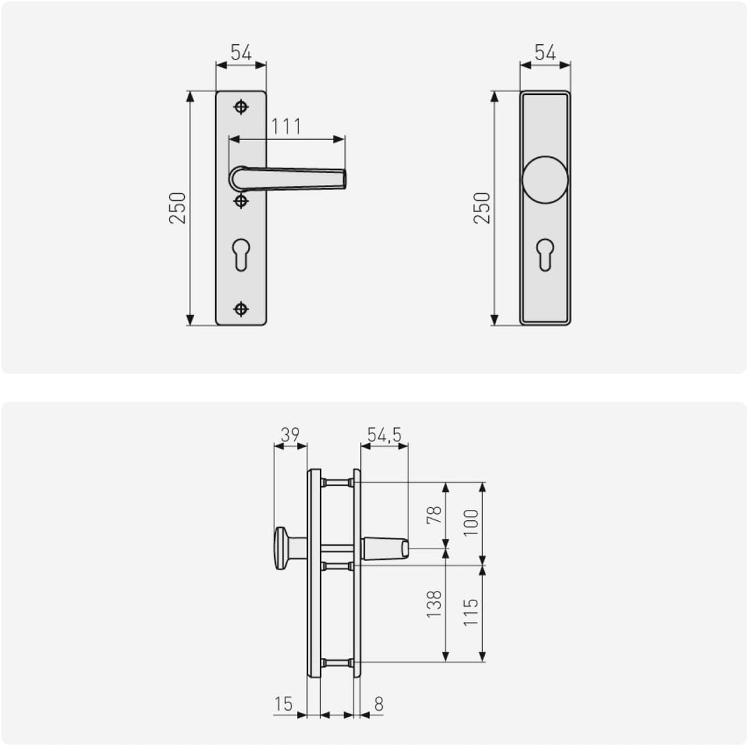 ABUS Tür-Schutzbeschlag HLS214 F4 08302 Wechselgarnitur F4 Bronze, Wechselgarnitur F4 Bronze