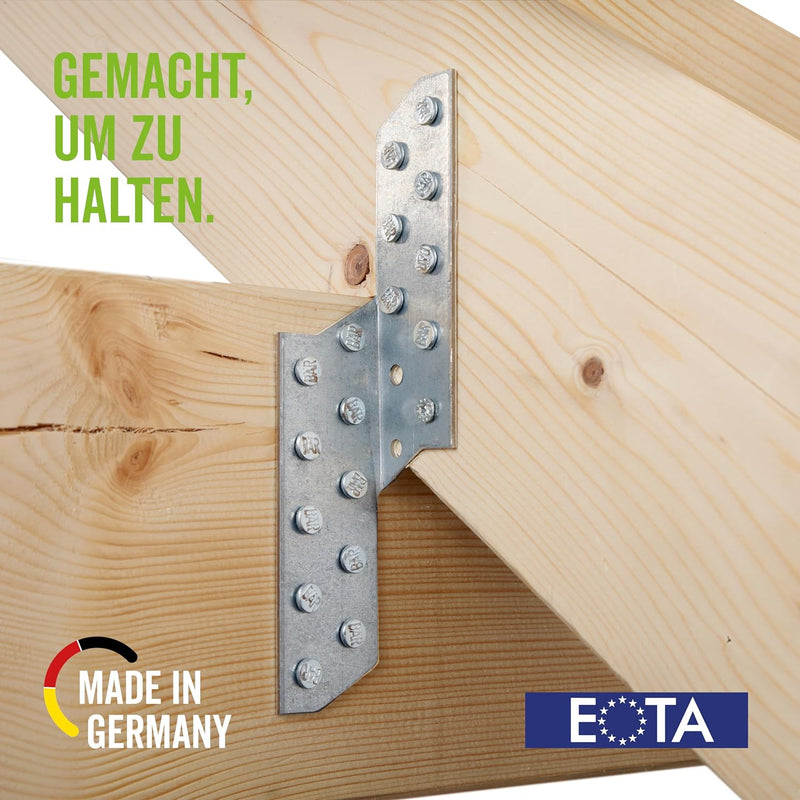 Alberts 846923 Sparren-Pfettenanker | links | sendzimirverzinkt | 32 x 32 x 210 mm | 25er Set 32 x 3
