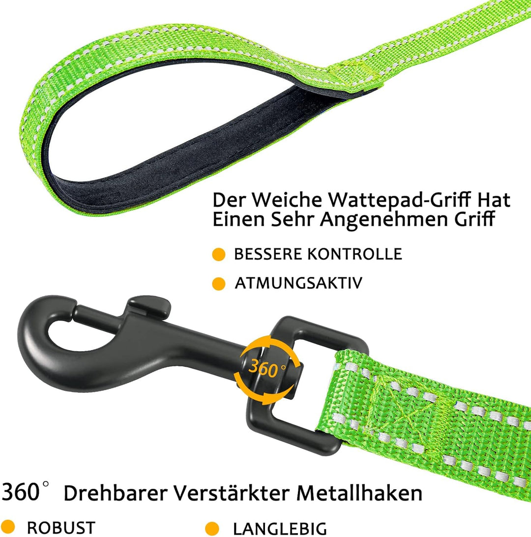Demigreat Schleppleine für Hunde, 3m / 5m / 10m / 15m / 20m Robuste Lange Hundeleine Reflektierend T
