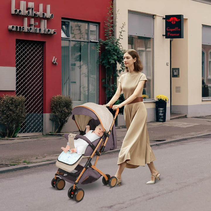 homewell Baby Kinderwagen klappbar, Buggy Kinderbuggy, 0-6 Jahre, flache Liegeposition, Einhändig Kl