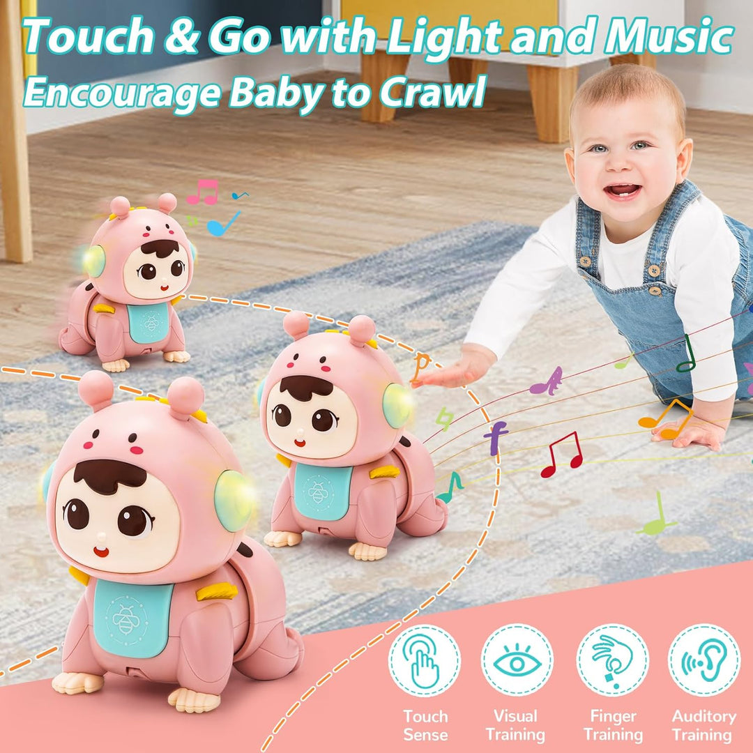 Musik Licht Krabbelnde Baby Spielzeug Bauchlage Musikalische Sensorik Spielzeug Tummy Time Toys für
