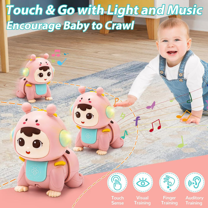Musik Licht Krabbelnde Baby Spielzeug Bauchlage Musikalische Sensorik Spielzeug Tummy Time Toys für