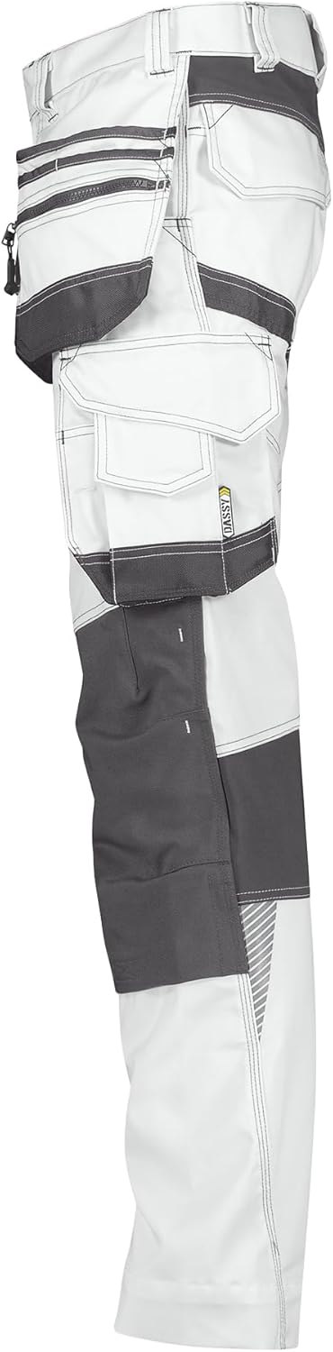 Dassy Unisex Flux Painters 245G Arbeitshose, Bianco/Nero, 35