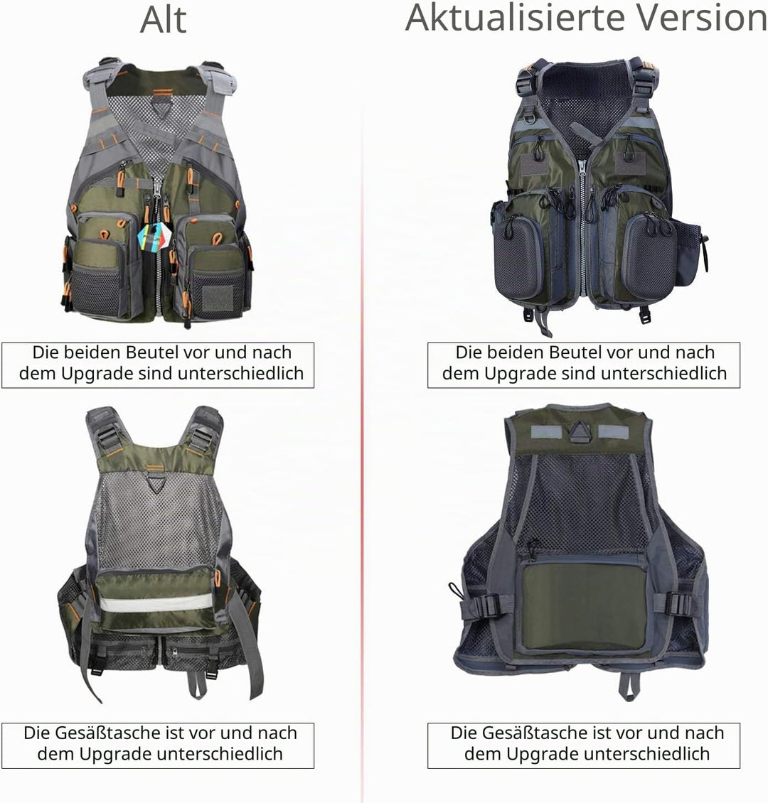 PELLOR Angel Westen, Herren Outdoor Freizeit Atmungsaktiv Weste Freizeitweste mit Vielen Taschen für