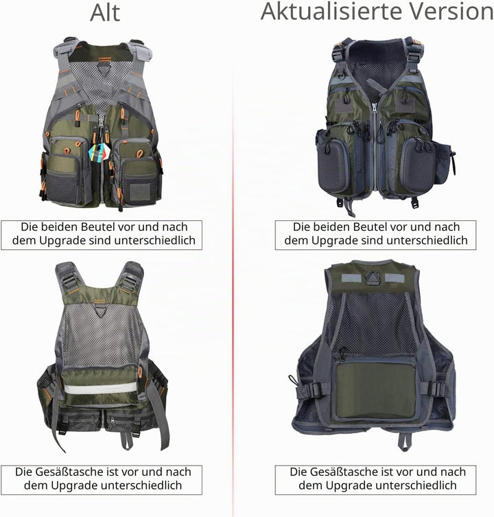 PELLOR Angel Westen, Herren Outdoor Freizeit Atmungsaktiv Weste Freizeitweste mit Vielen Taschen für