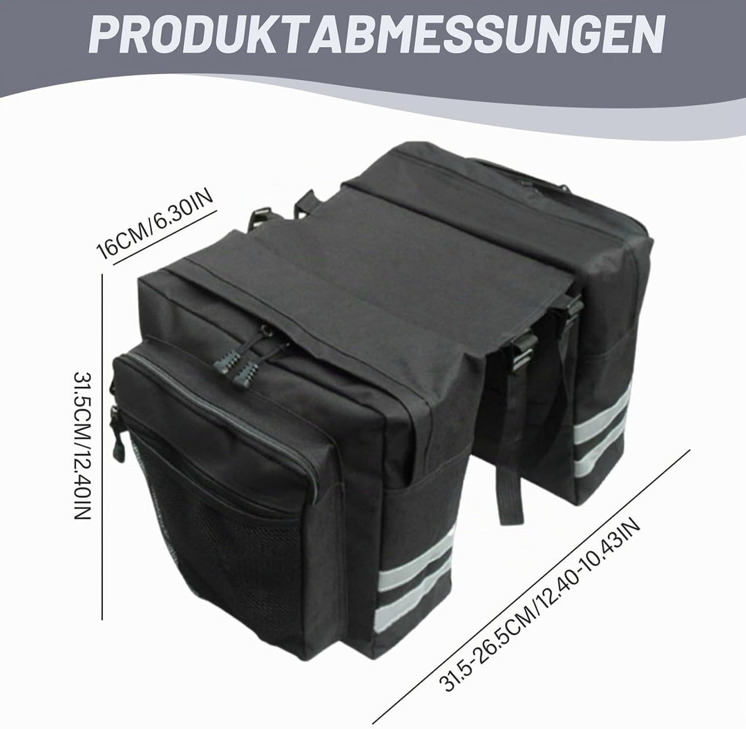 Fahrrad-Satteltasche, 30 l, grosses Fassungsvermögen, Fahrradträgertasche, wasserdicht, doppelseitig
