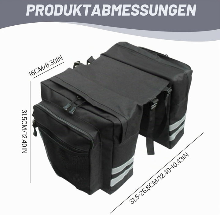 Fahrrad-Satteltasche, 30 l, grosses Fassungsvermögen, Fahrradträgertasche, wasserdicht, doppelseitig