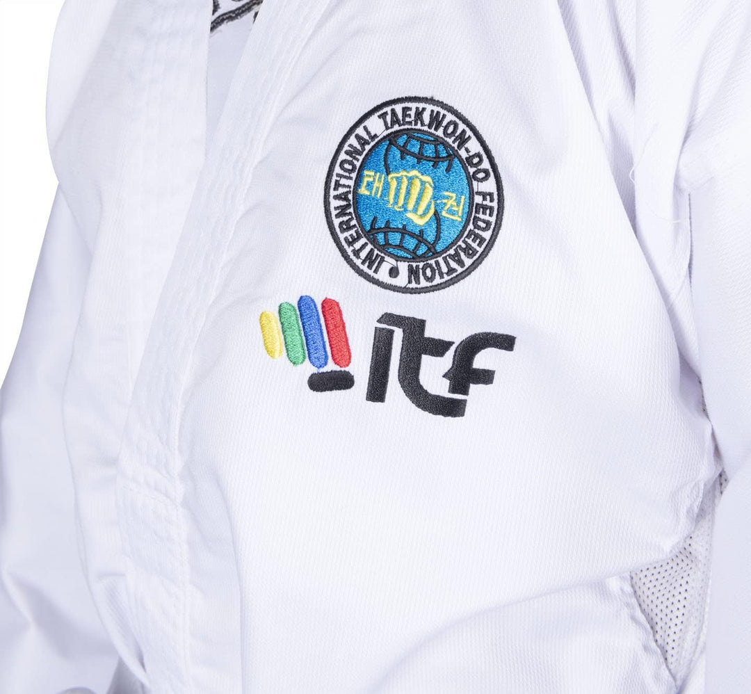 TOP TEN Taekwond-Do Dobok „De-Luxe“ (ITF Approved) 180 Weiss, 180 Wei&amp;