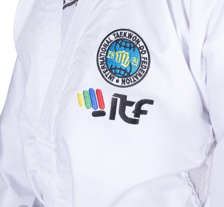TOP TEN Taekwond-Do Dobok „De-Luxe“ (ITF Approved) 180 Weiss, 180 Wei&amp;